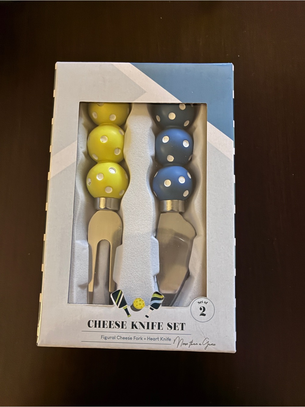 NIB! Polka Dot Cheese Knife Set - Yellow & Blue